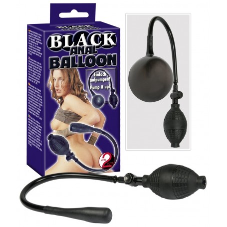 Inflatable anal phallus black anal balloon