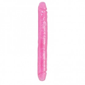 Dildo phallus double vaginal anal pink realistic sex toy couple