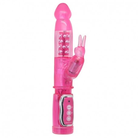Vibrator rotating rabbit double vibrating phallus dildo with clitoral stimulator sex toys woman