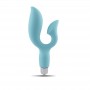 Vibrator double anal vaginal stimulator silicone phallus vibrating dildo clear blue dream