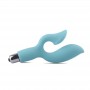 Vibrator double anal vaginal stimulator silicone phallus vibrating dildo clear blue dream