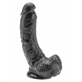 Make it realistic black with suction cup black soft sex toys big 23 cm get real