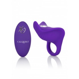 Phallic vibrating silicone vaginal stimulator ring with cock ring remote control