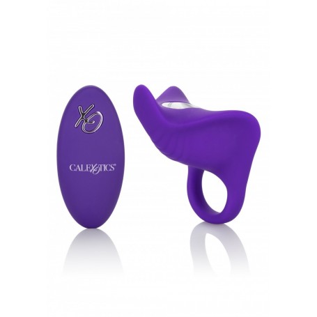 Phallic vibrating silicone vaginal stimulator ring with cock ring remote control
