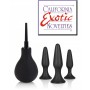 Anal Phallus Plug Kit with Suction Cup Phallus Silicone Dildo Sex Toys Stimulator Black with Intimate Shower