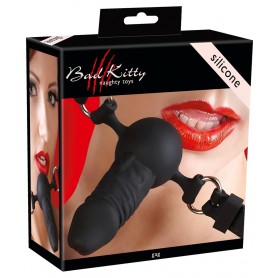 Fatish Constrictive Gag Ball Bite with Mini Phallus Anal Vaginal Dildo Wearable Sex Toy