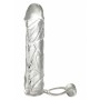 Phallic sheath extension for penis with vibrating phallic ring against premature ejaculation