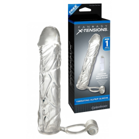 Phallic sheath extension for penis with vibrating phallic ring against premature ejaculation