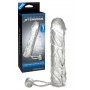 Phallic sheath extension for penis with vibrating phallic ring against premature ejaculation