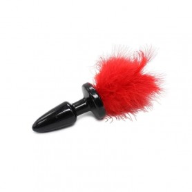 Anal plug black butt dildo with red tail phallus anal black maxi sex toys man and woman
