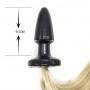 Anal Plug with Tail Dildo Butt Silicone Phallus Wearable Black Black Sex Toys
