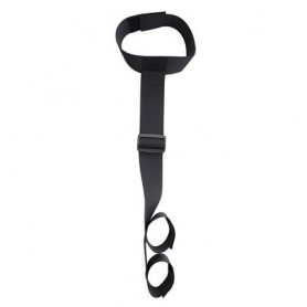 Constrictive easy back arms restraint black bondage collar with black restriant fetish handcuffs