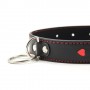 Easy collar leash black leash collar with heart