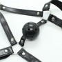 Imbracatura viso con morso head harness ball gag fetish bondage nero black costrittivo