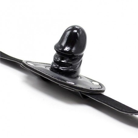 Penis gag ball black morsp bondage fettish with realistic dildo phallus