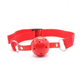 Easy breathable ball gag red constrictive fetish bondage red