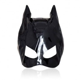 Cat mask large black sexy black bondage fetish mask for woman neutral mouth
