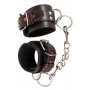 Handcuffs sexy heart bondage constrictive fetish in eco leather metal