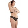 Sexy women's underwear set in sexy lace open bra and thong black briefs xl xxl