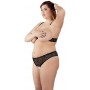 Sexy women's underwear set in sexy lace open bra and thong black briefs xl xxl