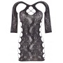 Sexy skinny mini dress for women hot black open mesh lingerie transparent