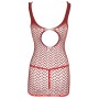 Women's red lace sexy mesh lingerie mini dress