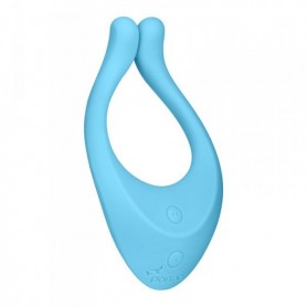 vibratore vaginale in silicone per coppia stimolatore doppio clitoride satisfyer partner blu