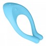 Silicone vaginal vibrator for double clitoral stimulator couple satisfyer blue partner