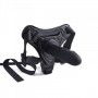 Falo indossabile strap on con dildo realistico vaginale anale in silicone nero