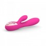 Double rabbit vibrator with clitoral stimulator phallus vaginal vibrating dildo in silicone whale