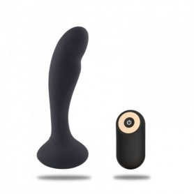 Vibratore anale dildo fallo vibrante ricaricabile in silicone nero con telecomando