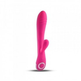 Rabbit vibrator with clitoral stimulator dildo vibrating phallus double pnk design