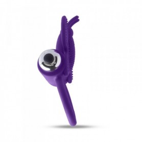 Mini wearable silicone vibrating clitoral stimulator phallic ring