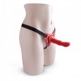 Red Strap On Wearable Dildo Vaginal Anal Phallus with Belt