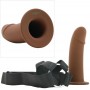 Make it realistic vaginal anal strap on dildo wearable penis sheath phallic extension brown