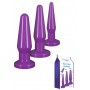 Anal Phallus Kit 3 pcs dildo anal butt plug set sex toys anal mini maxi purple