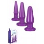 Anal Phallus Kit 3 pcs dildo anal butt plug set sex toys anal mini maxi purple