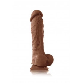 Realistic Silicone Dildo with Vaginal Phallus Anal Sucker Maxi Cock Black Sex Toys 8 Caramel