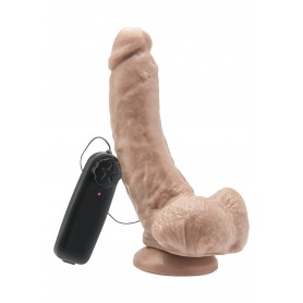 Realistic get real 8 vibrator with testicles and suction cup