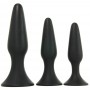 Anal Phallus Kit Anal Cap Black Dildo Black Set 3 pcs Mini Med Maxi Butt Plug