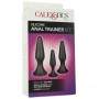 Anal Phallus Kit Anal Cap Black Dildo Black Set 3 pcs Mini Med Maxi Butt Plug