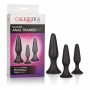 Anal Phallus Kit Anal Cap Black Dildo Black Set 3 pcs Mini Med Maxi Butt Plug