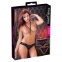 kit set 3 pz perizoma slip culotte intimo sexy in pizzo nero per donna