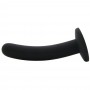 Black silicone phallus dildo with curved suction cup Vaginal anal penetration Black