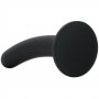 Black silicone phallus dildo with curved suction cup Vaginal anal penetration Black