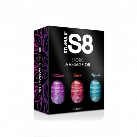 set olio massaggi erotici S8 Massage Oil Box 3x 50ml