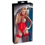 Sexy Body Lingerie for Women Tight Red Cin Latex Latex with Breast and Underwear Opening