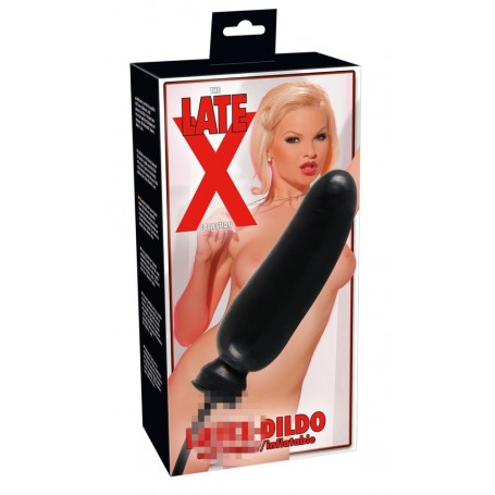 Black Latex Inflatable Phallus Dildo for Sex Man Woman Stimulator Black