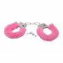 Handcuffs with faux fur bondage cuffs fetish constrictive pink