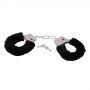 Handcuffs with faux fur bondage cuffs fetish constrictive black